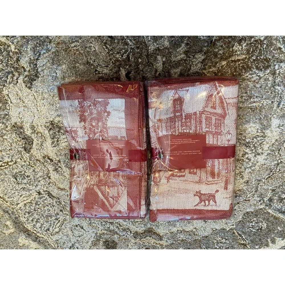 Williams Sonoma Nordic Noel Jacquard Dinner Napkins Set of 8 Christmas NWT